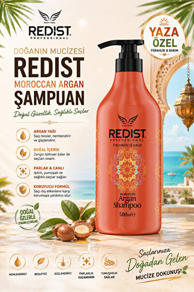 Redist Argan Yağli Saç Bakım Şampuanı 500 ml - Kuru ve Yıpranmiş Saçlar İçin