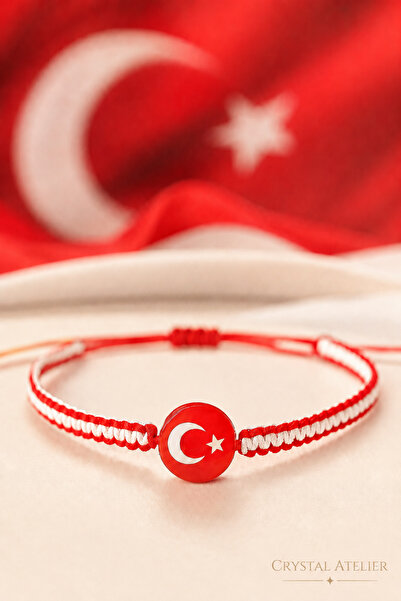 Crystal Atelier Turkey National Team Red and White Fan Bracelet – Turkish Fla...