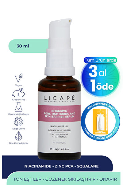 Licape Gözenek Sıkılaştırıcı ve Cilt Bariyeri Güçlendirici Niacinamide %10 Se...
