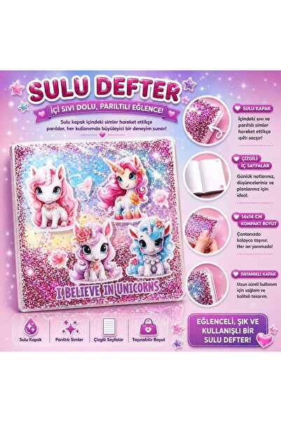 4nio Caiet cu apă argintiu cu unicorn pentru bebeluși