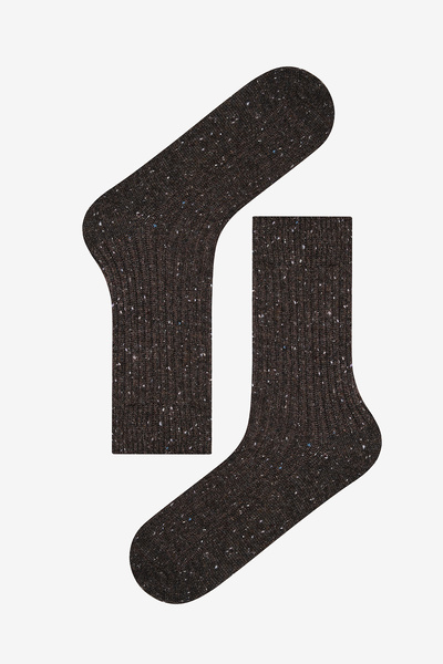 Penti Erkek Ribbed Kahverengi Soket Çorap