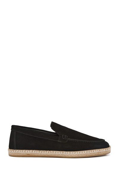 Derimod Espadrile din piele de piele intoarsa neagra pentru barbati 25SFD 660210