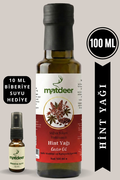 MATDEER 100 مل من زيت الخروع الخالي من الهكسان - زيت نقي 100% للعناية بالحواج...