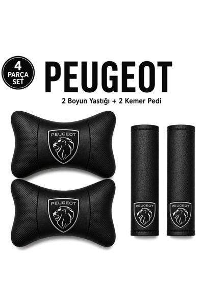mutlu oto aksesuar Peugeot Yeni Logo Konfor Seti Yastık -Kemer