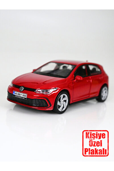 bebeym Golf 8 Gtı Metal Oyuncak Araba - Kişiye Özel Hediye Plakalı - Kırmızı