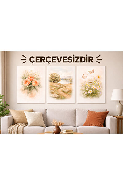 Meröka Çerçevesiz Maybeyla Maroka Premium Modern Otantik Yaşam Alanı Sanat Ko...