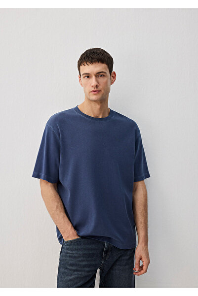 Mavi Lacivert Basic Tişört Loose Fit / Bol Rahat Kesim 0612494-70497