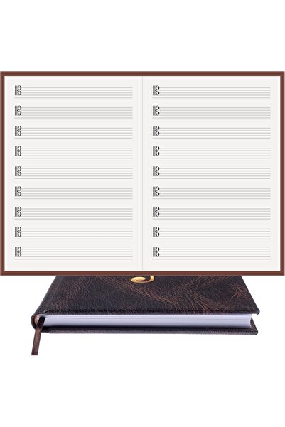 BİDEFTER Musical Notebook (DO KEYED) 100% Handmade, Hand Stitched (THREAD STI...