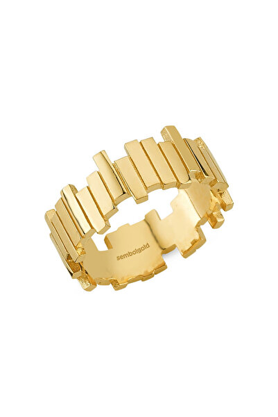 Sembol Gold Sarı Altın Zigzag Yüzük