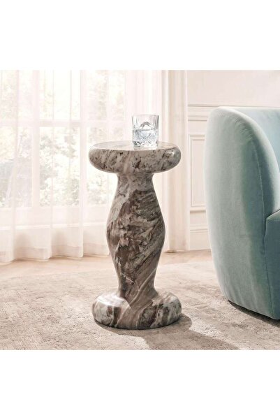 PAN HOME Ariston End Table Marble - Brown