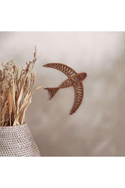 PAN HOME Juvenile Plastic Rattan Swallow Wall Accent 25x20.6x1.3cm - Brown