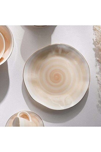 PAN HOME Color Whirl Porcelain Side Plate Dia21cm -beige
