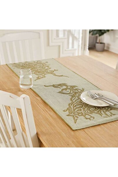 PAN HOME Wilbur Beaded Table Runner 33x91cm - Gold