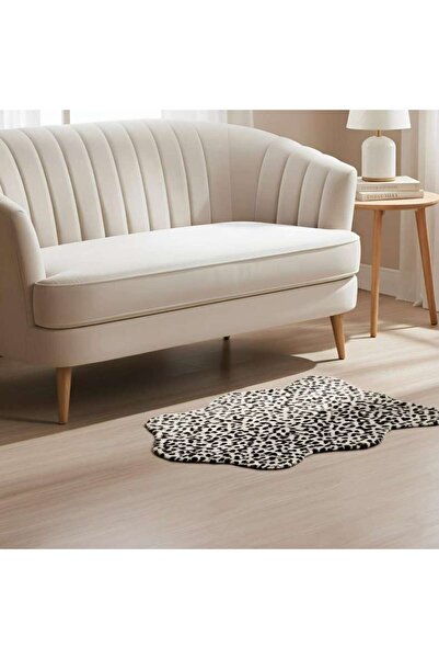 PAN HOME سجادة فرو ناعمة جدًا بنمط الفهد 60×90 سم - بيج