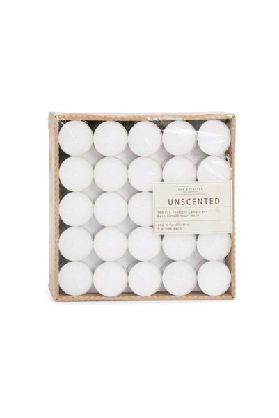 PAN HOME Unscented White 100-piece Tealight Candle - 2.5 Hrs