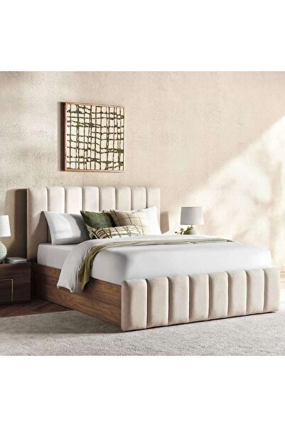 PAN HOME Wrenley Hydraulic Queen Bed 160x200cm - Natural