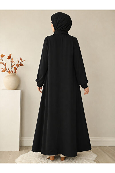 OKTAYUSTA COLLECTİON Medine İpeği Mevlana Ferace Siyah