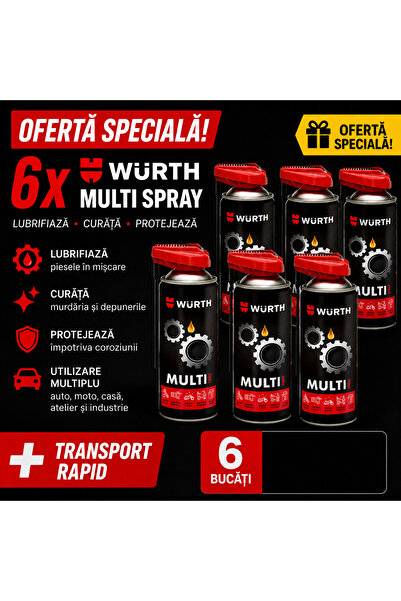 Würth Set 6 x Spray Multifuncțional 5in1 Cobra Multi 400 ml + CADOU