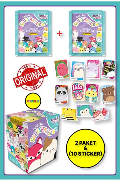 TOYFEST Panini Squishmallows Sticker Çıkartma - 2 Paket ( 10 Adet Sticker )