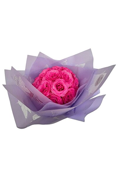 velve Buchet Glitter Roses cu 19 trandafiri de sapun, Fucsia