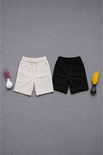NETTENSTORE 2 adet sport erkek şort siyah ve gri