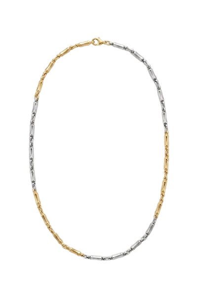 İki Renkli Gold Gümüş Minimalist Zincir Kolye