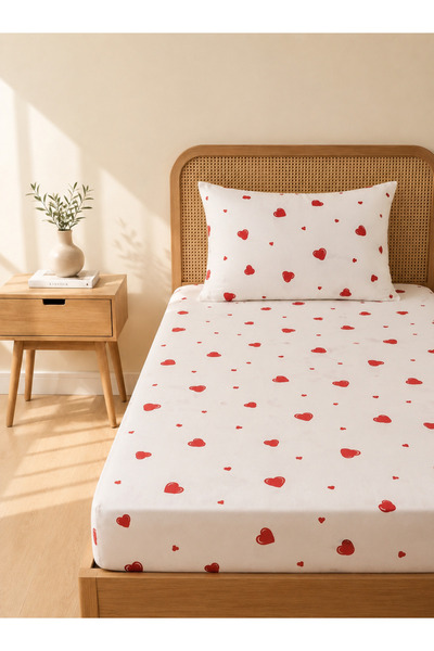 Boreas Home Комплект чаршаф и калъфка за възглавница Mini Heart Ranforce (100...