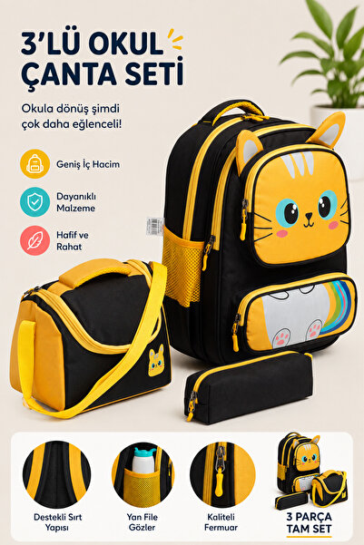 MİECZ BAGS Sevimli Karekter Tasarımlı Çok Cepli Anaokulu & İlkokul Kız Erkek ...