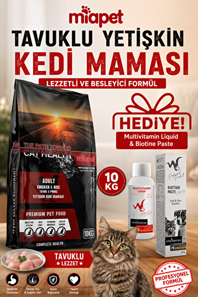 Miapet Tavuklu Yetişkin Kedi Maması Biotine Paste 10 Kg