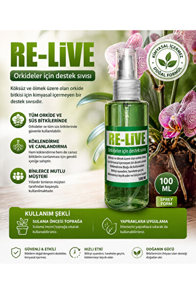 Relive Re-live Köklendirme Ve Canlandırma Desteği - 100 Ml