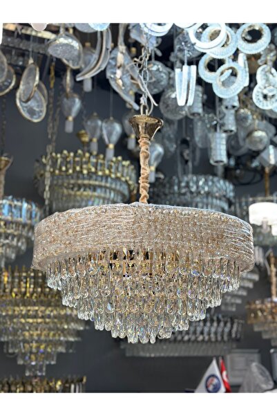 Led YENİ MODEL 60 CM KRİSTAL LÜX SALON AVİZESİ