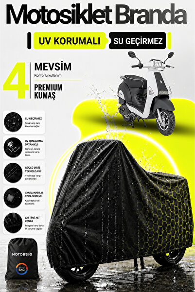 Motobros Mondial 50 Revival Black Waterproof Motorcycle - Thickest Fabric (La...