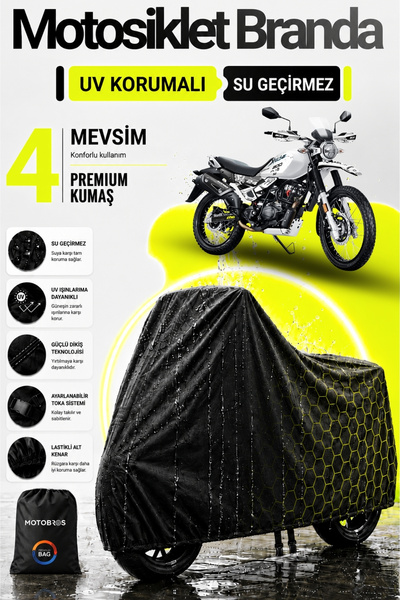 Motobros قماش القنب للدراجات النارية Hero X-Pulse أسود مقاوم للماء ومتين (أعل...