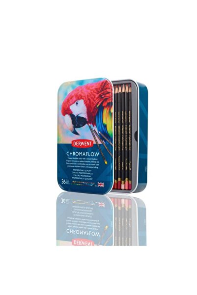 Derwent Set creioane colorate profesionale Chromaflow, cutie metalică, 36 buc.