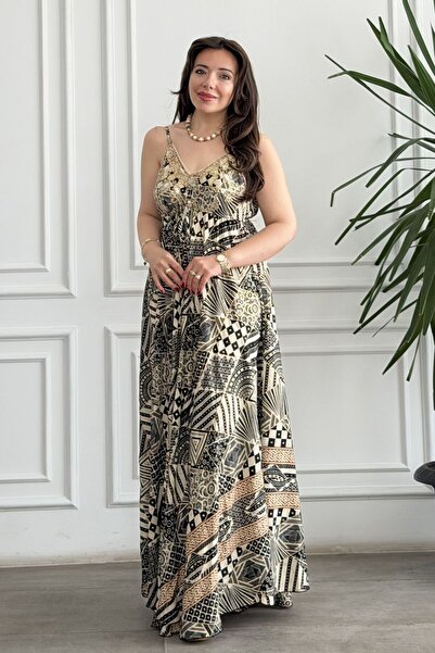 yb yağmur butik Bohemian Dress with Rope Straps