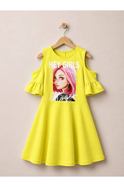 Gocoland Girl's Short Sleeve Lycra Combed Cotton Printed Dress