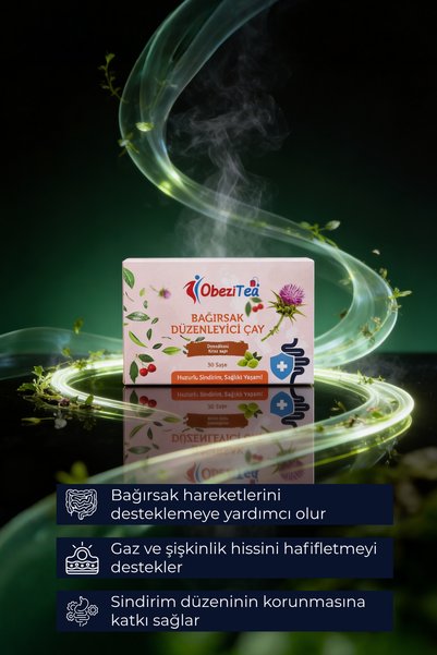 Fitself Obezitea Intestinal Regulating Tea 30 Sachets |   Herbal Tea with Milk Thistle and Cherry Stalk