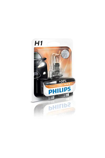 Philips Bec auto cu halogen Vision +30% H1 55W 12V 12258PRB1 pentru faruri
