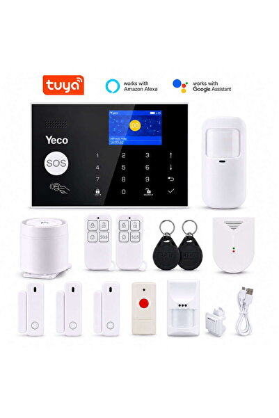 YECO SAS-10 Premium Akıllı Alarm Sistemi, WiFi, GSM/4G, Tuya Uyumlu, Mobil Ko...