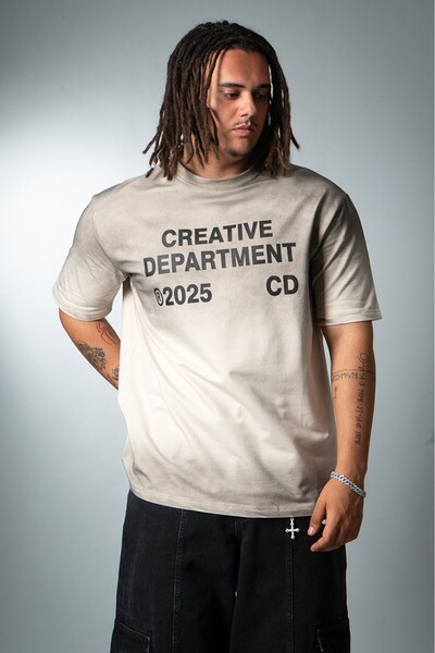 Twobucks Tricou bărbătesc bej Creative Department TB2204BJ