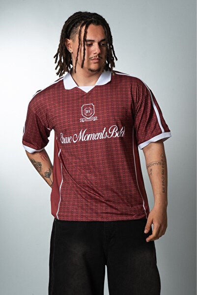 Plus Eighteen Chase Moments Bold Polo Yaka Oversize Kahve Erkek Futbol Forması