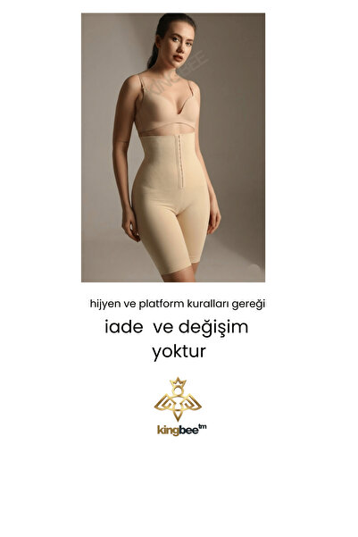 King Bee Kadın Vücut Şekillendirici Göbek Basen Ve Bacak Toparlayıcı Sarkma Önleyici Seamless 3 Kademe Ayarlanabilen Kopçalı Paçalı Korse
