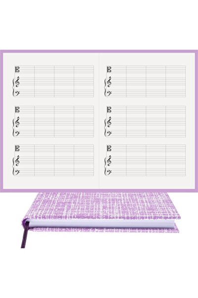 BİDEFTER مفكرة بيانو (DO، LEFT FA KEYED) 100% صناعة يدوية، خياطة يدوية (خيوط)...