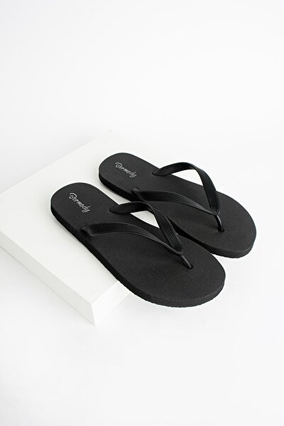 Bermody Erkek Brasily Rahat Basic Siyah Parmak Arası Plaj Terliği Flipflops