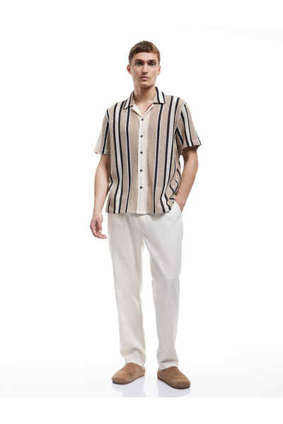 Koton Regular Fit Waist Lace-Up Trousers with Pocket Detail