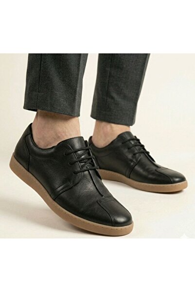 Gönbeler Genuine Leather Black Men's Casual Shoes - Full Leather Inside and O...