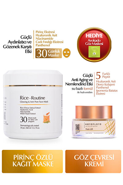 Heraflora Rice Routine Pirinç Özlü Maske & Pure Lift Göz Kremi Set
