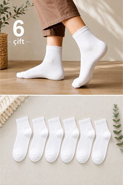 ck socks 6 أزواج من الجوارب القطنية البيضاء اليومية المقاومة للعرق للجنسين