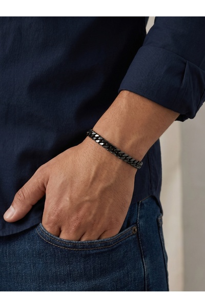 Parmas Design سوار هدية للرجال من الفولاذ المقاوم للصدأ بسلسلة 6 مم على شكل ح...