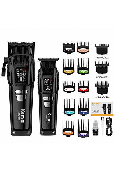 Kemei SET MASINA DE TUNS SI CONTUR PROFESIONALA KM-2797, CUTITE DLC, 9000RPM,...